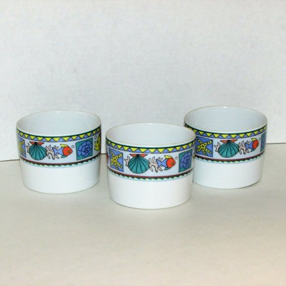 3 Studio Nova Beach Party Coffee Cups Y0289 Fish Cottage Decor Replacement China - Picture 6 of 13
